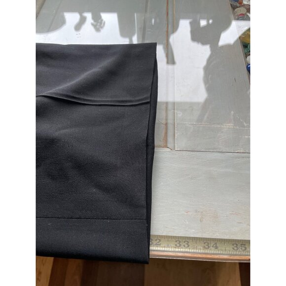 Apanage Trouser Pants Straight Leg Black Fleece Wool Blend Flat Front Size 16 - Picture 3 of 9